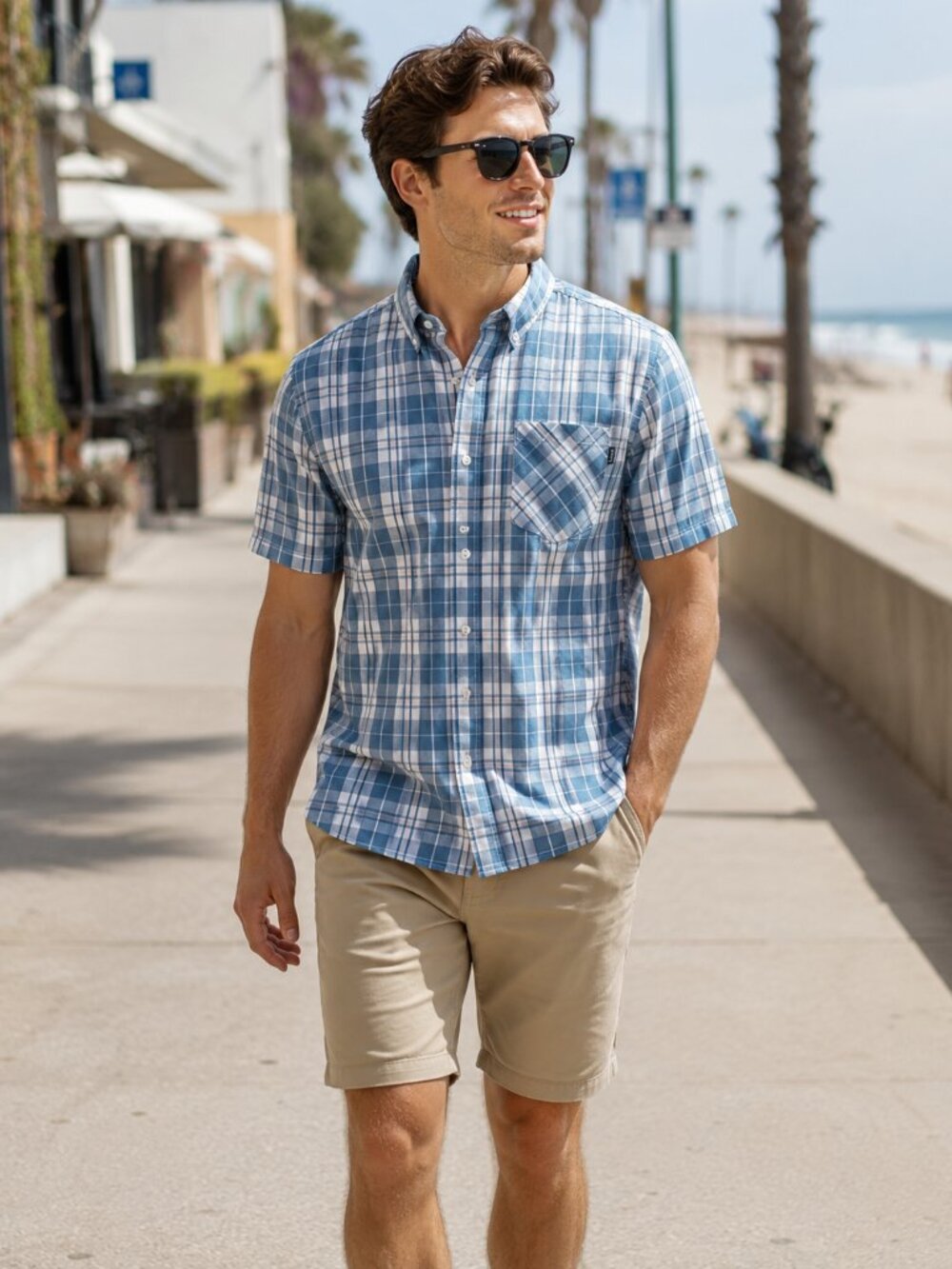 NWT Hurley Men's Button Up Plaid Shirt 100% Cotton Size Medium - NEW with tags!